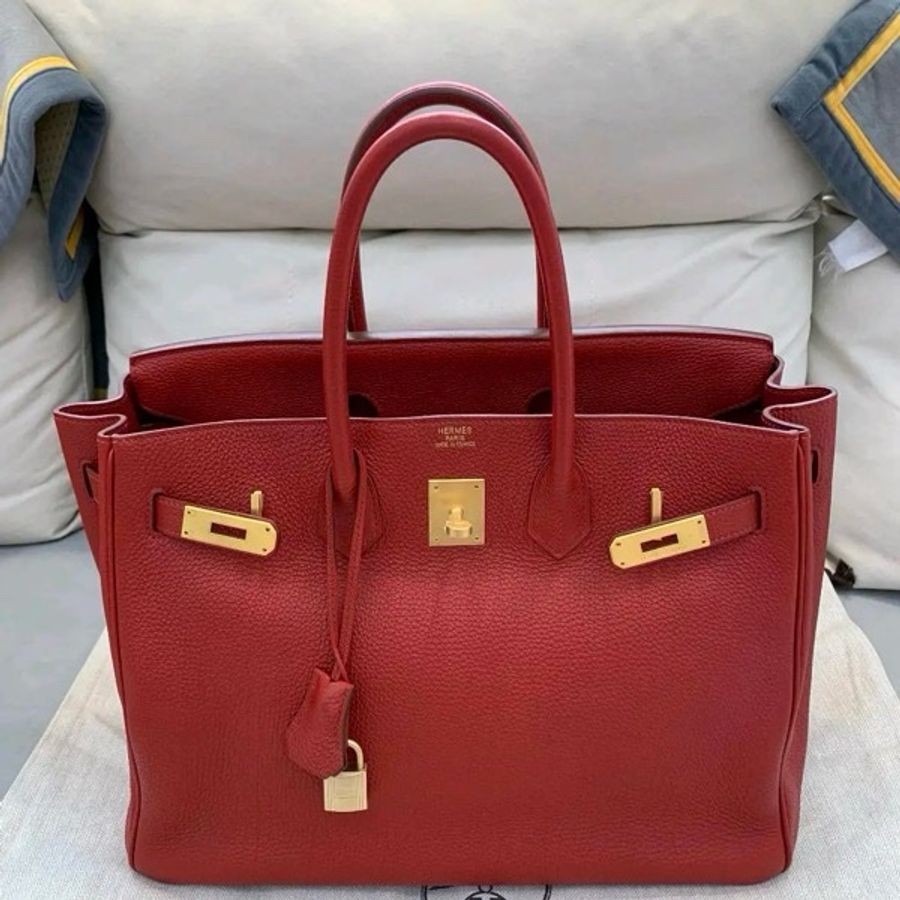 Hermes 愛馬仕 birkin 35 紅色 togo皮-14