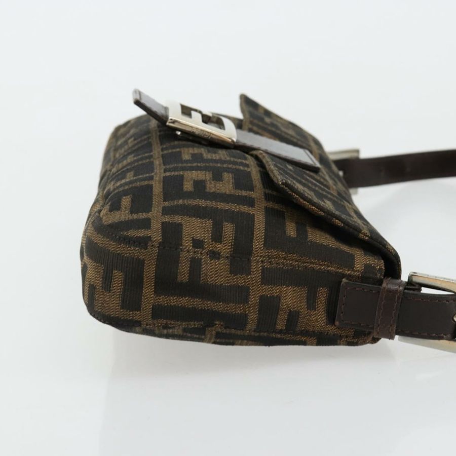 【日本直送】FENDI Zucca帆布Mamma Baguette單肩包 黑色棕色 正品 181715V-2