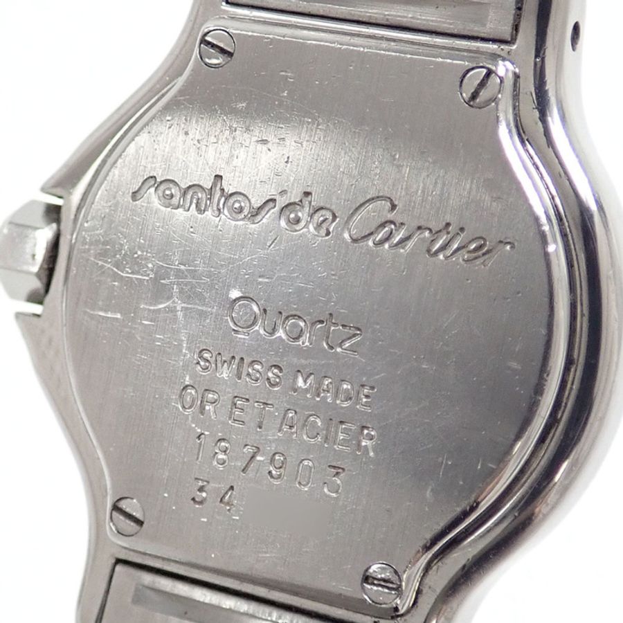 卡地亞 Santos Octagon SM 女士石英腕錶,不鏽鋼及 18K 黃金材質,型號 W2001683/187903,電池驅動-5
