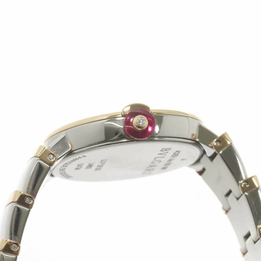 寶格麗 (Bulgari) Lucea Combi LUP28SG 女士腕錶，12 鑽白色錶殼，18K 玫瑰金石英錶-5