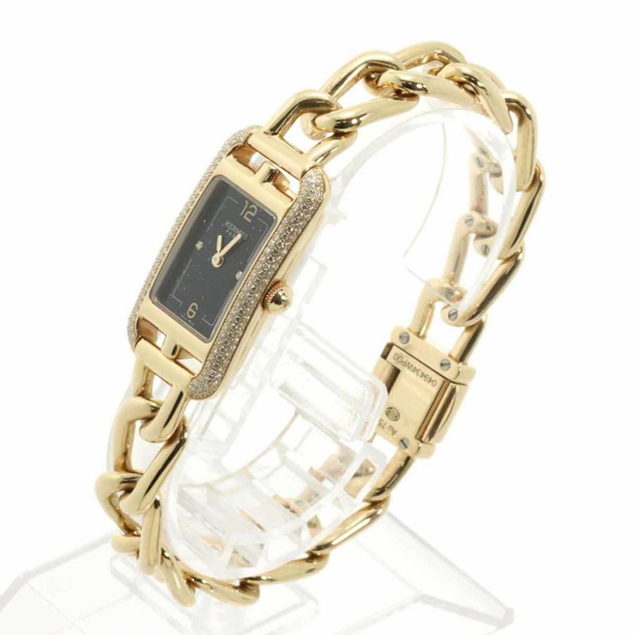 愛馬仕 Nantucket NA2 171c 女士腕錶,兩件式鑽石砂金石錶殼,18K 玫瑰金錶殼,純石英機芯-2