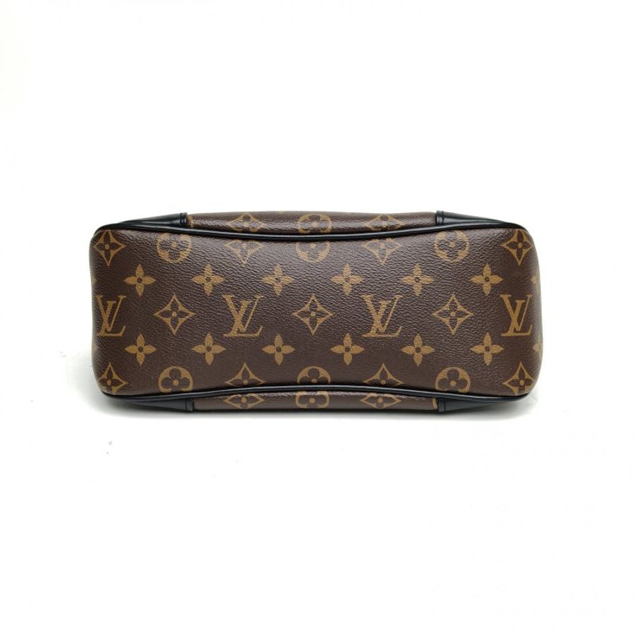 LOUIS VUITTON BOULOGNE牛角包黑色PVC晶片老花肩背包-4