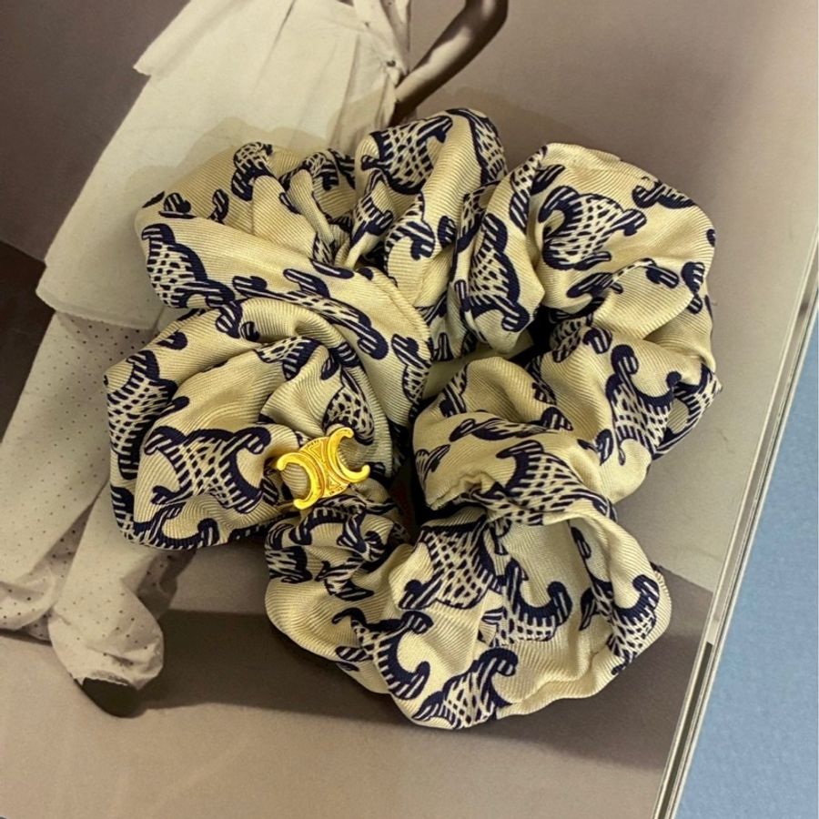 Celine 米白色藍logo髮圈🎀-0