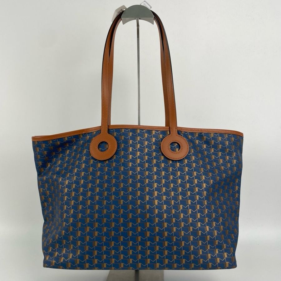 莫奈Moynat Oh! Tote 藍色拼色中號托特包單肩包購物袋-4