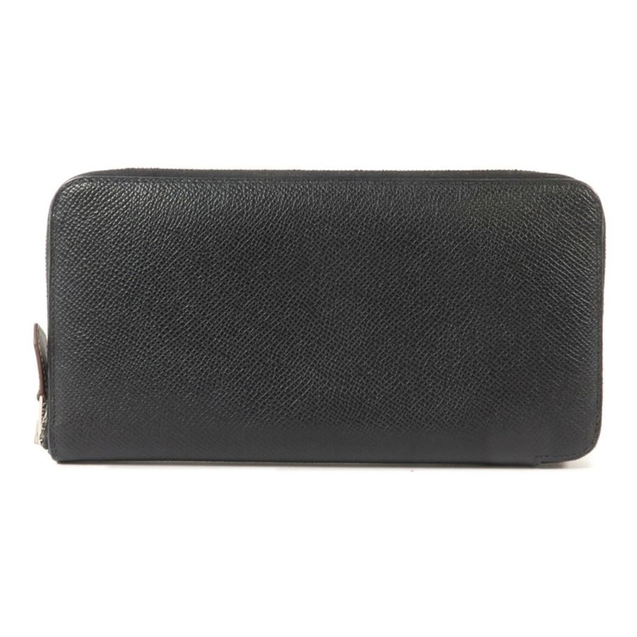 HERMES Epsom皮革Silk In Classique Long Wallet長錢包Noir-1