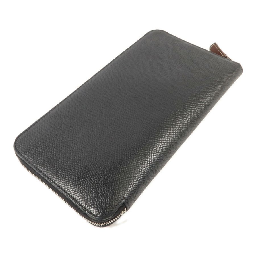 HERMES Epsom皮革Silk In Classique Long Wallet長錢包Noir-2