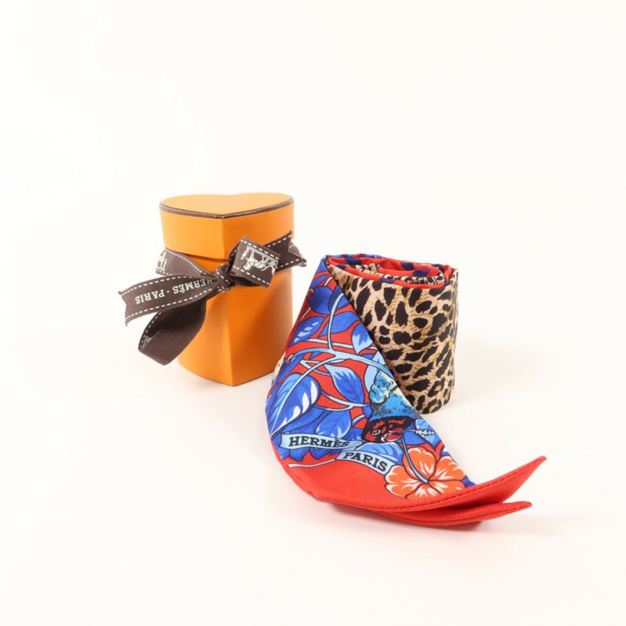 HERMES 絲質Jungle Love Love Twilly絲巾-8