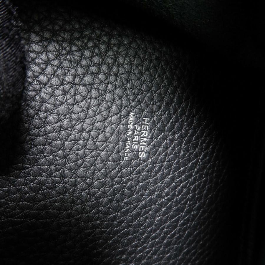 HERMES Clemence皮革Picotin PM手挽袋Noir-5
