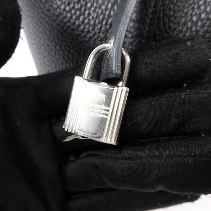 HERMES Clemence皮革Picotin PM手挽袋Noir-6