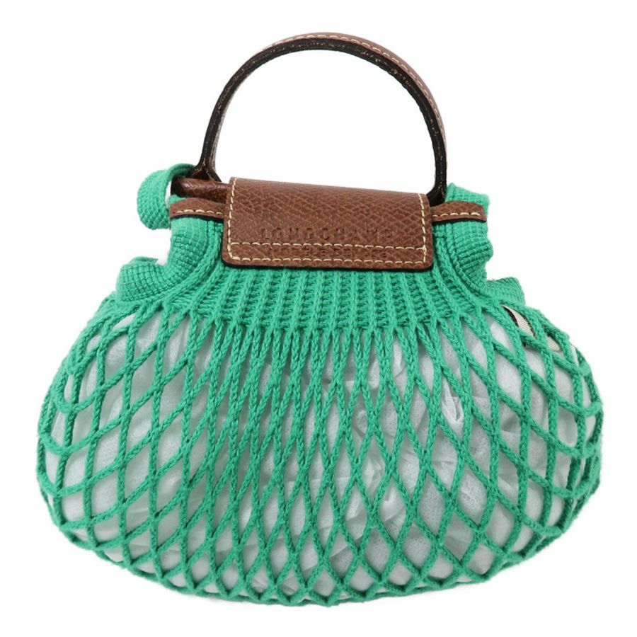 Longchamp 棉質/皮革Le Pliagr Mesh Bag XS手挽肩背兩用袋-1