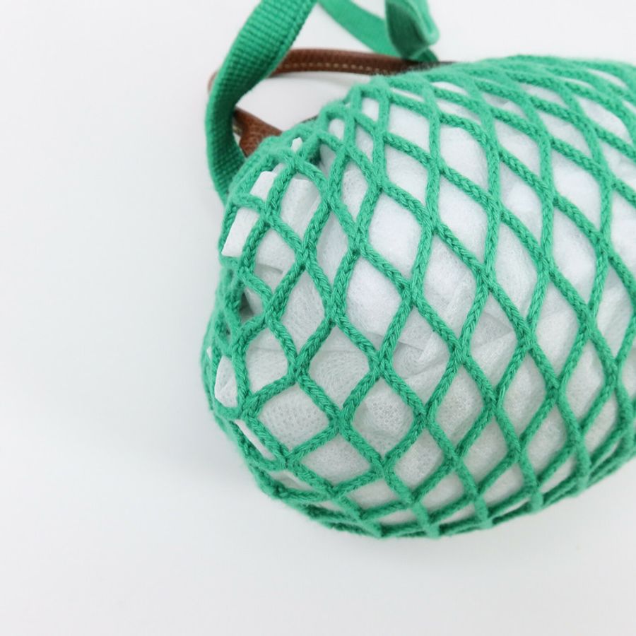 Longchamp 棉質/皮革Le Pliagr Mesh Bag XS手挽肩背兩用袋-10