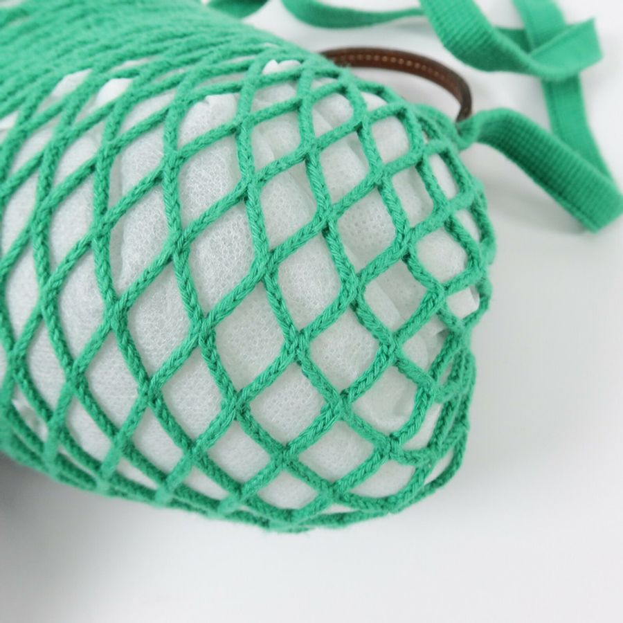 Longchamp 棉質/皮革Le Pliagr Mesh Bag XS手挽肩背兩用袋-11