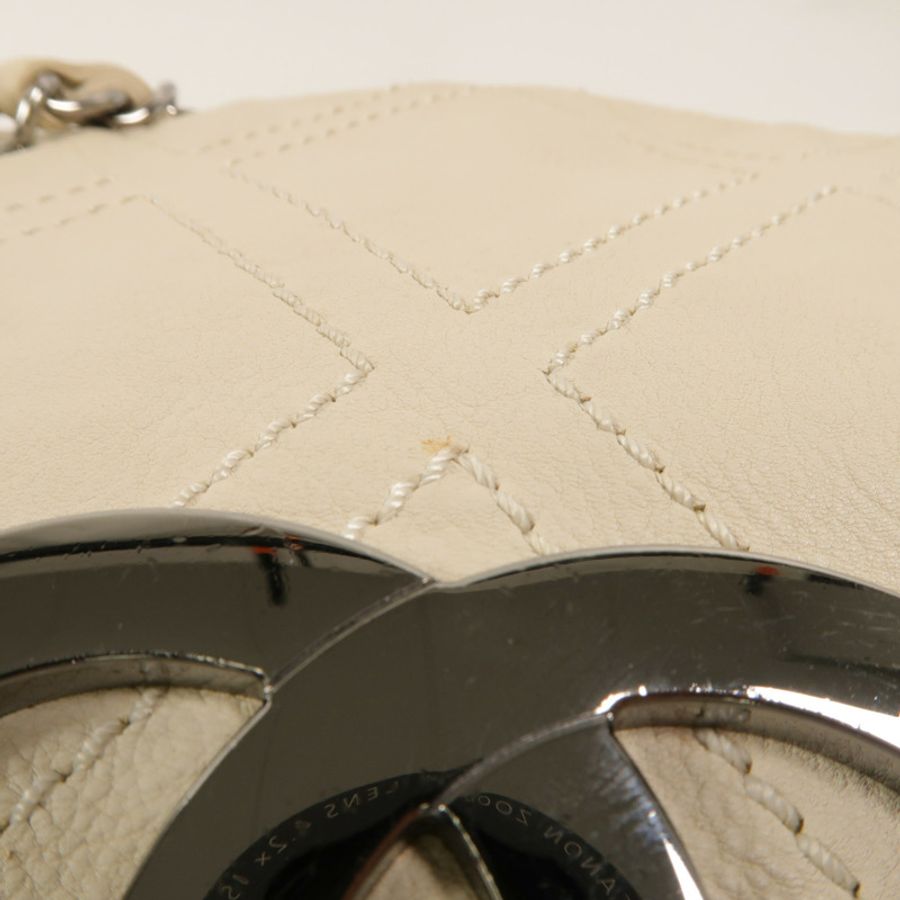 CHANEL 牛皮皮革Diamond Stitch Tote Bag鏈帶肩背袋-15