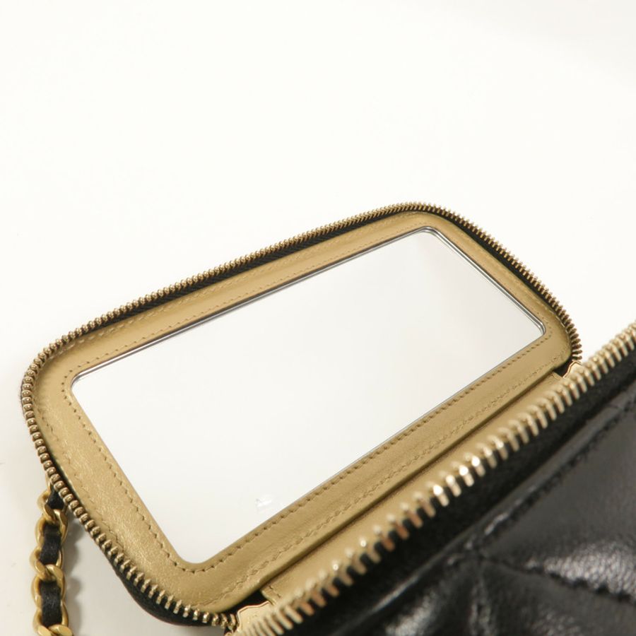 CHANEL 羊皮皮革Vanity Case鏈帶肩背袋-6