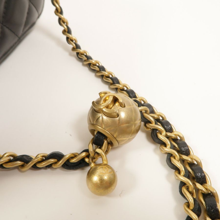 CHANEL 羊皮皮革Vanity Case鏈帶肩背袋-11
