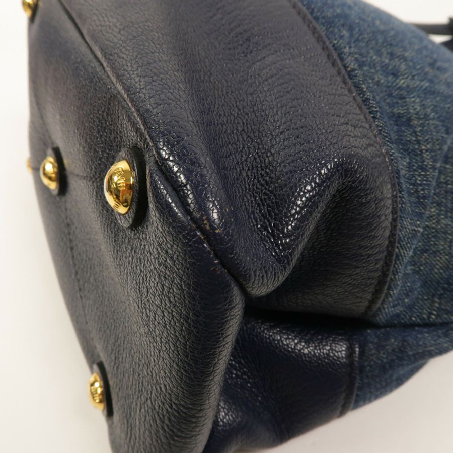Miu Miu 牛仔布2 Way Shoulder手挽肩背兩用袋-12