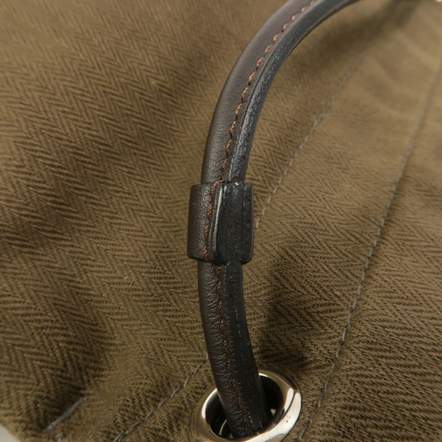 HERMES 帆布Aline Grooming Bag背包Kaki/Ebene-14