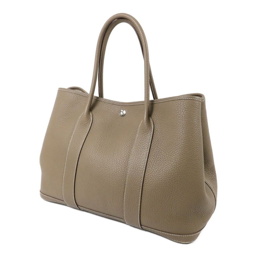 HERMES Negonda皮革Garden Party PM手挽袋Etoupe-2