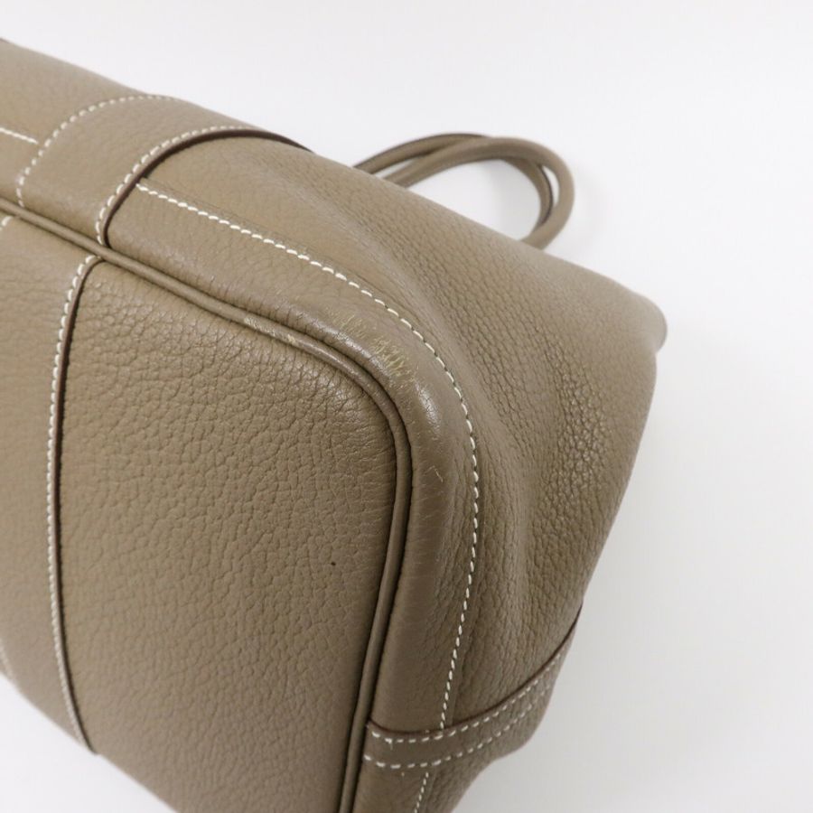 HERMES Negonda皮革Garden Party PM手挽袋Etoupe-11