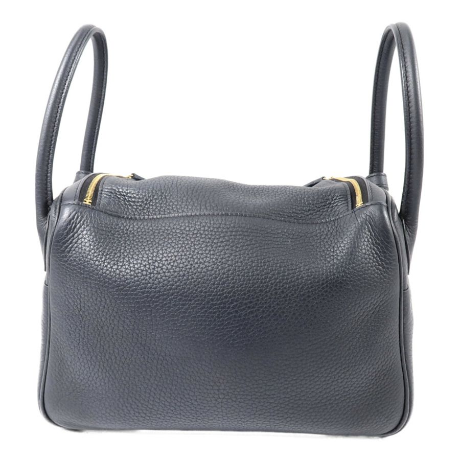 HERMES Clemence皮革Lindy 26手挽肩背兩用袋Noir-1