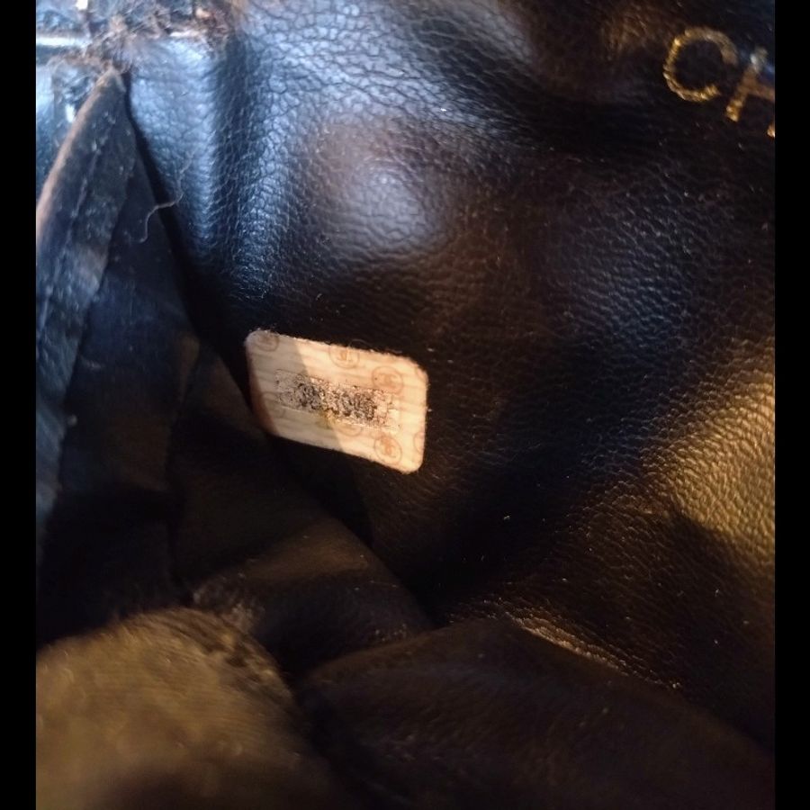 Chanel 古董黑皮革手提小化妝包-20