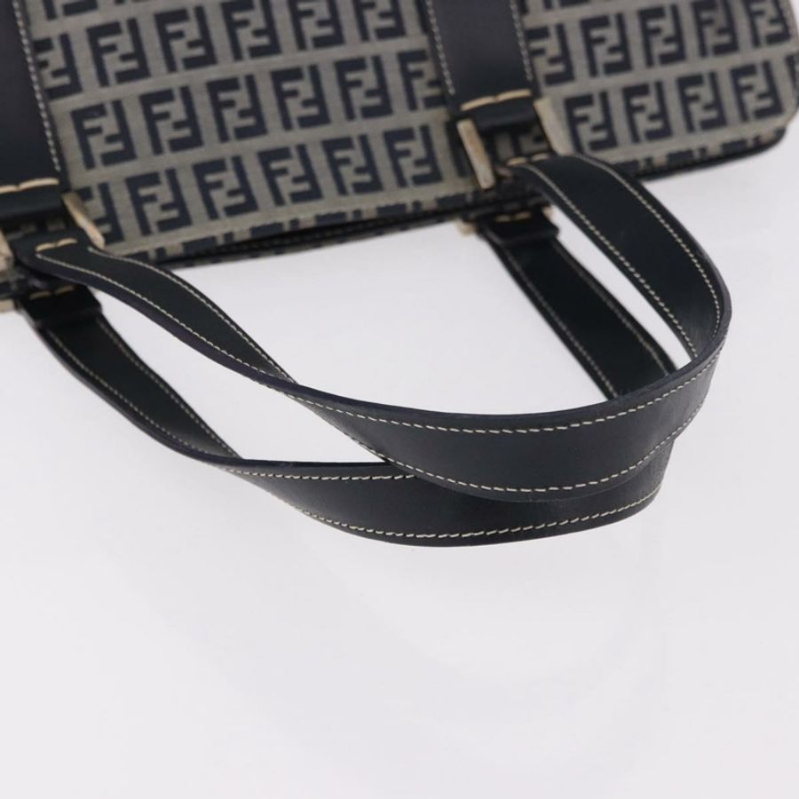 【日本直送】FENDI Zucchino帆布手提包 海軍藍 銀色 正品 185085V-6