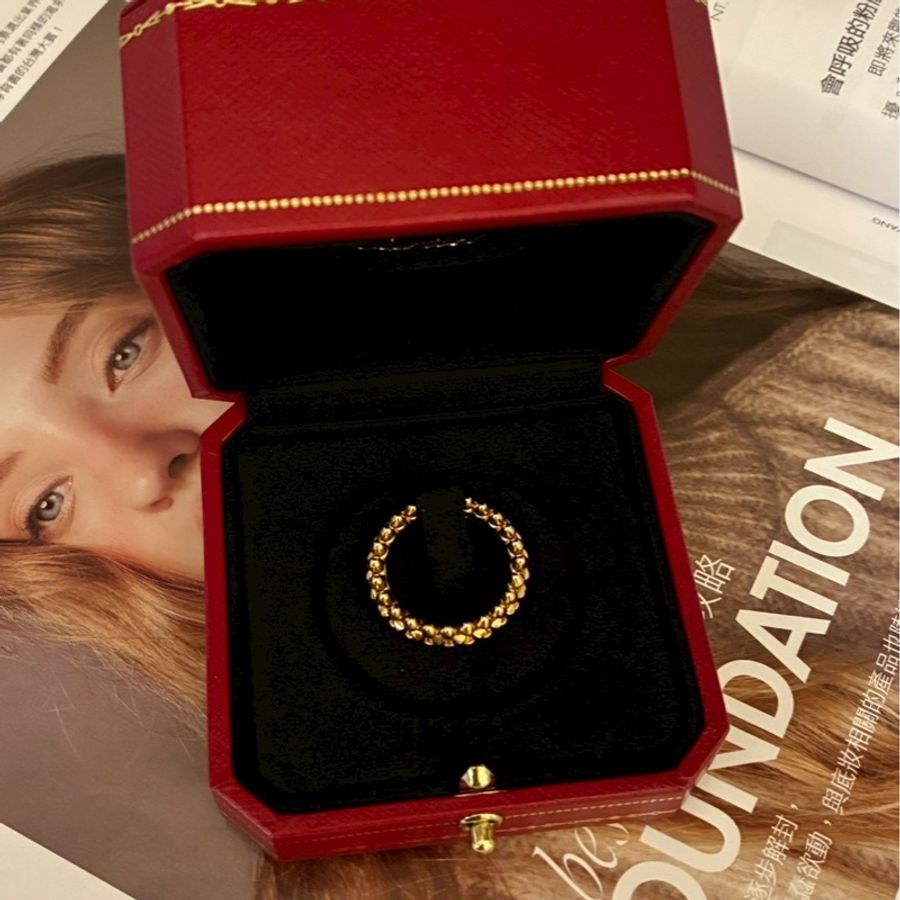 Cartier 18K卯釘戒指💍-0