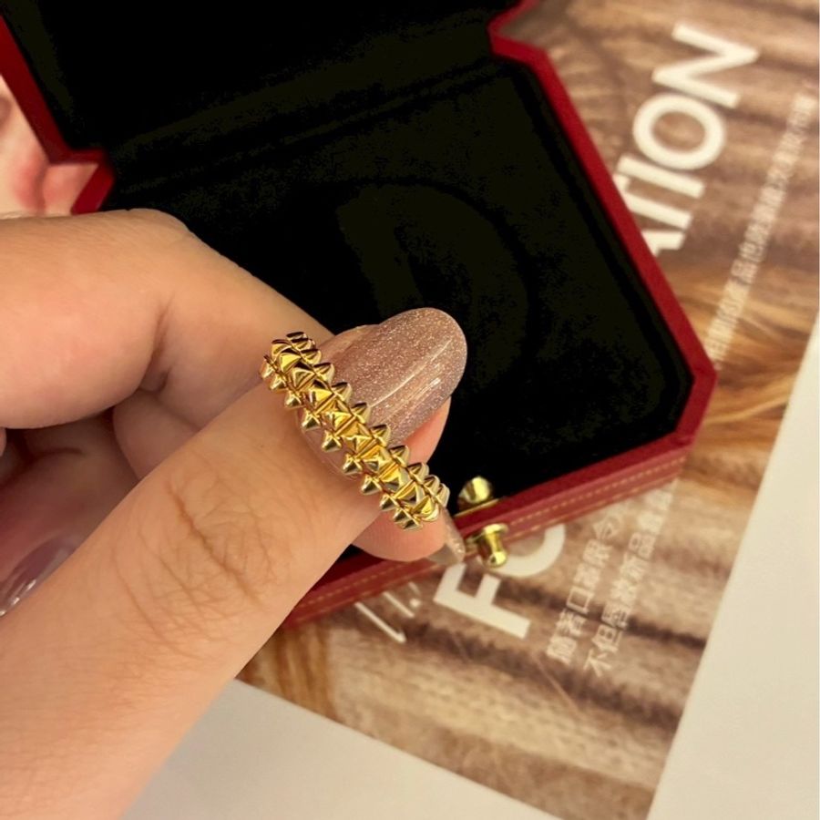 Cartier 18K卯釘戒指💍-6