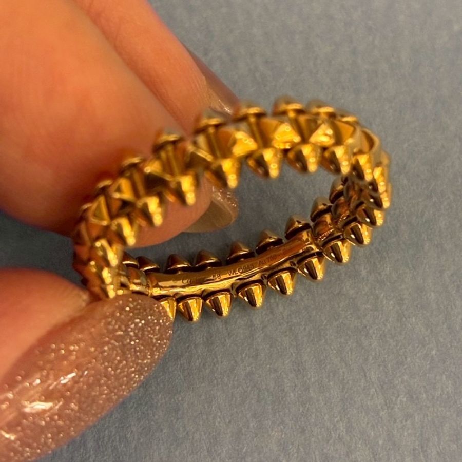 Cartier 18K卯釘戒指💍-13