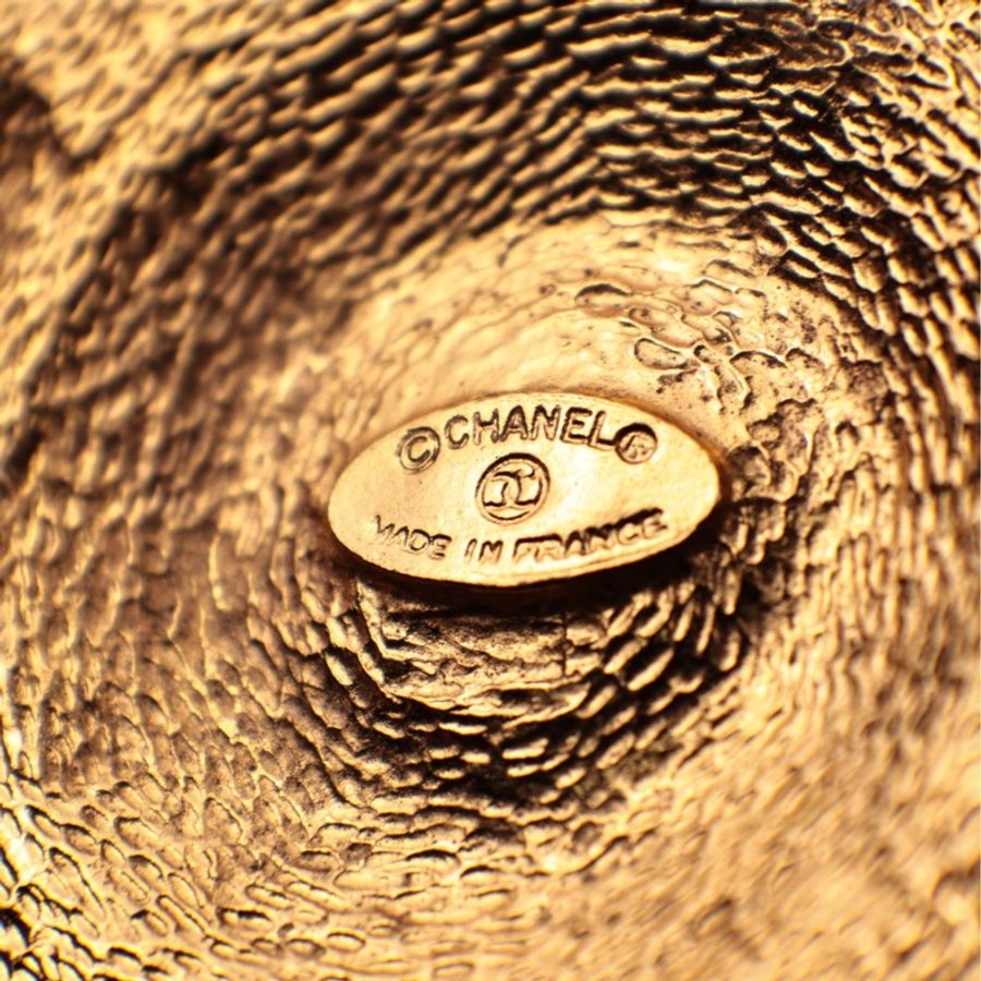 Chanel 素金大花朵绿色琉璃吊坠长项链毛衣链-11