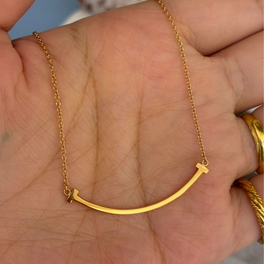 Tiffany 18K微笑項鍊-19