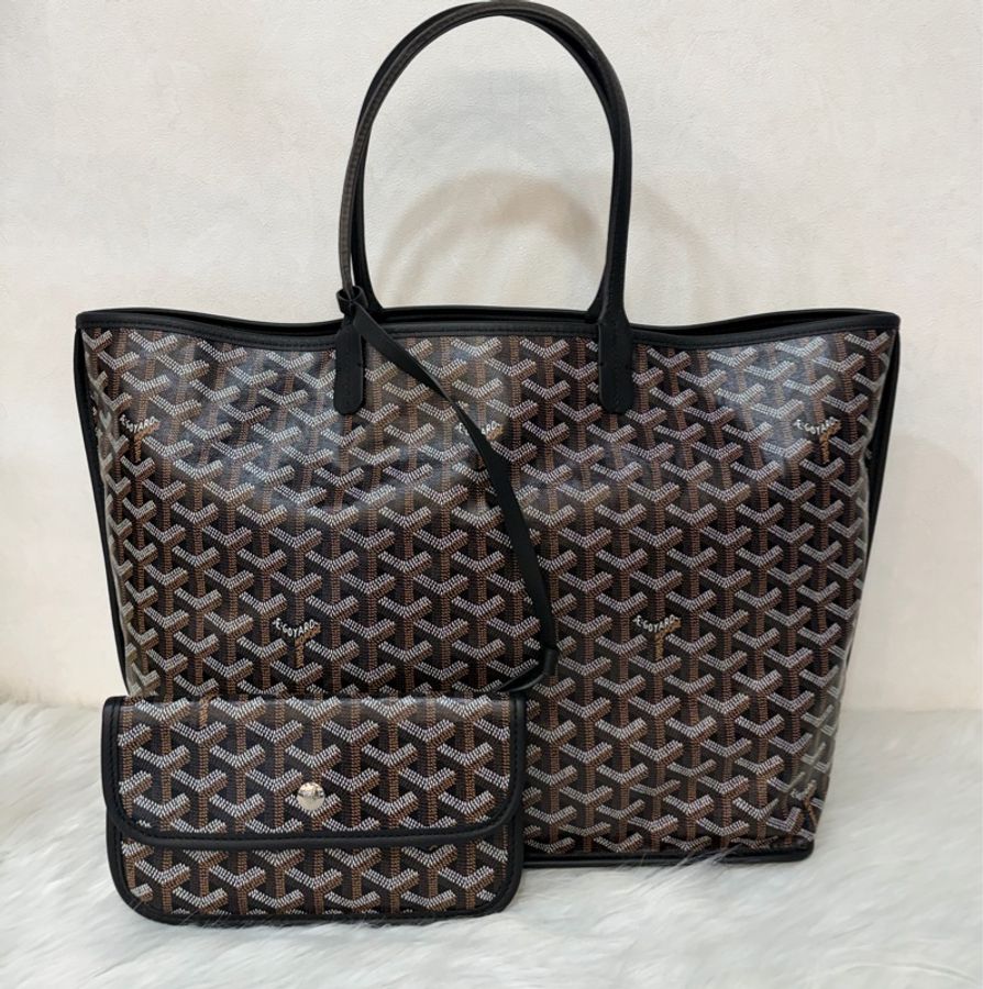 GOYARD Anjou Bag 黑皮 防水 logo 肩背包 托特包 PM-0