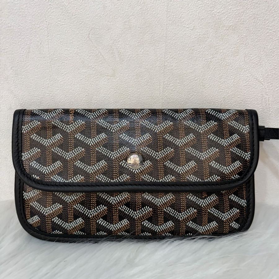 GOYARD Anjou Bag 黑皮 防水 logo 肩背包 托特包 PM-48
