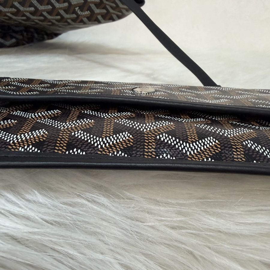 GOYARD Anjou Bag 黑皮 防水 logo 肩背包 托特包 PM-52
