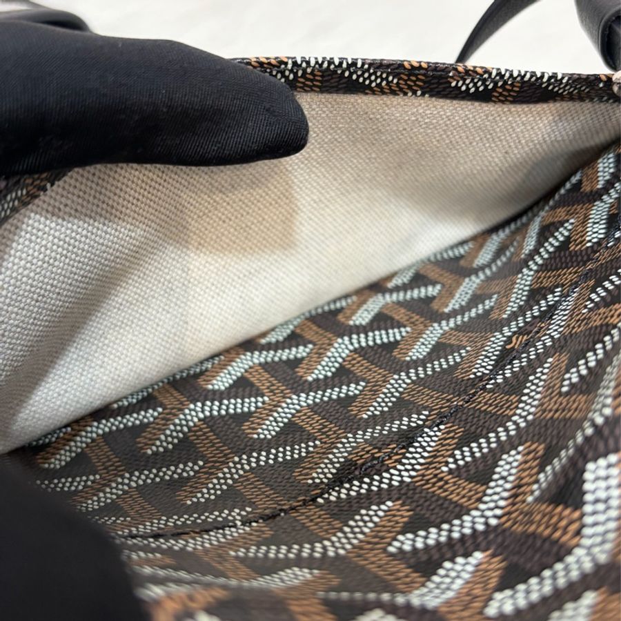 GOYARD Anjou Bag 黑皮 防水 logo 肩背包 托特包 PM-63