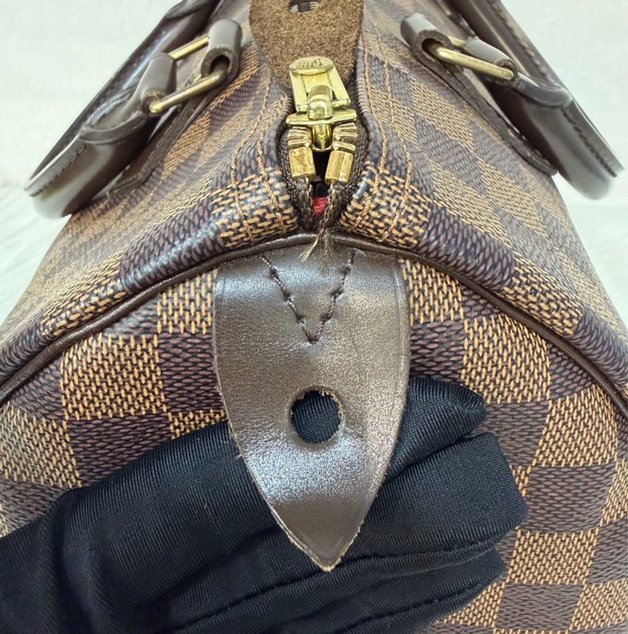 LV N41531 SPEEDY30 咖啡棋盤格紋 手提包波士頓包拉鍊包-15