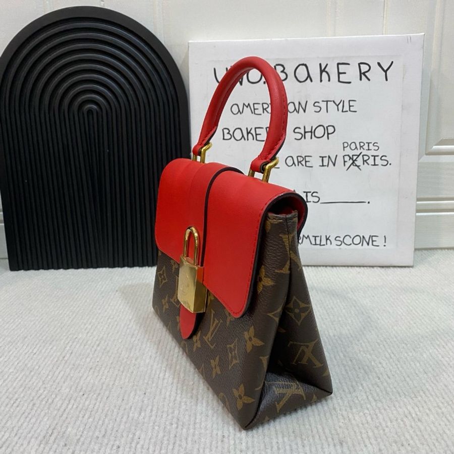 Louis Vuitton lockbb老花拼紅色鎖頭包-2