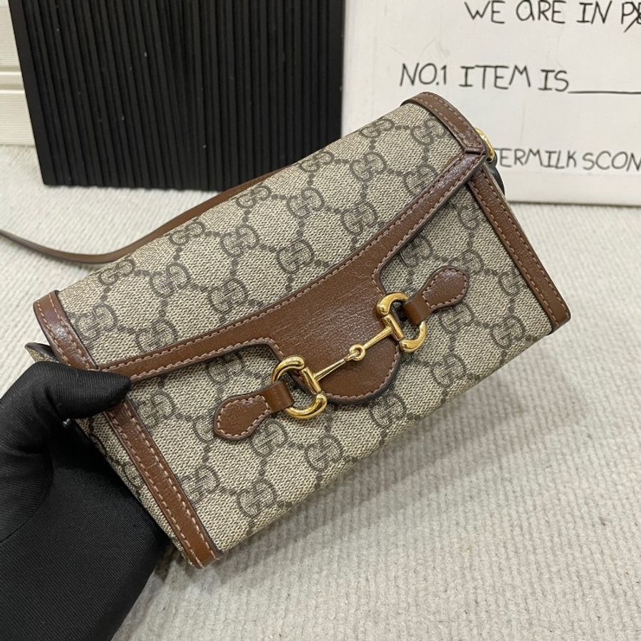 Gucci Horsebit 1955系列橫版 棕色-3