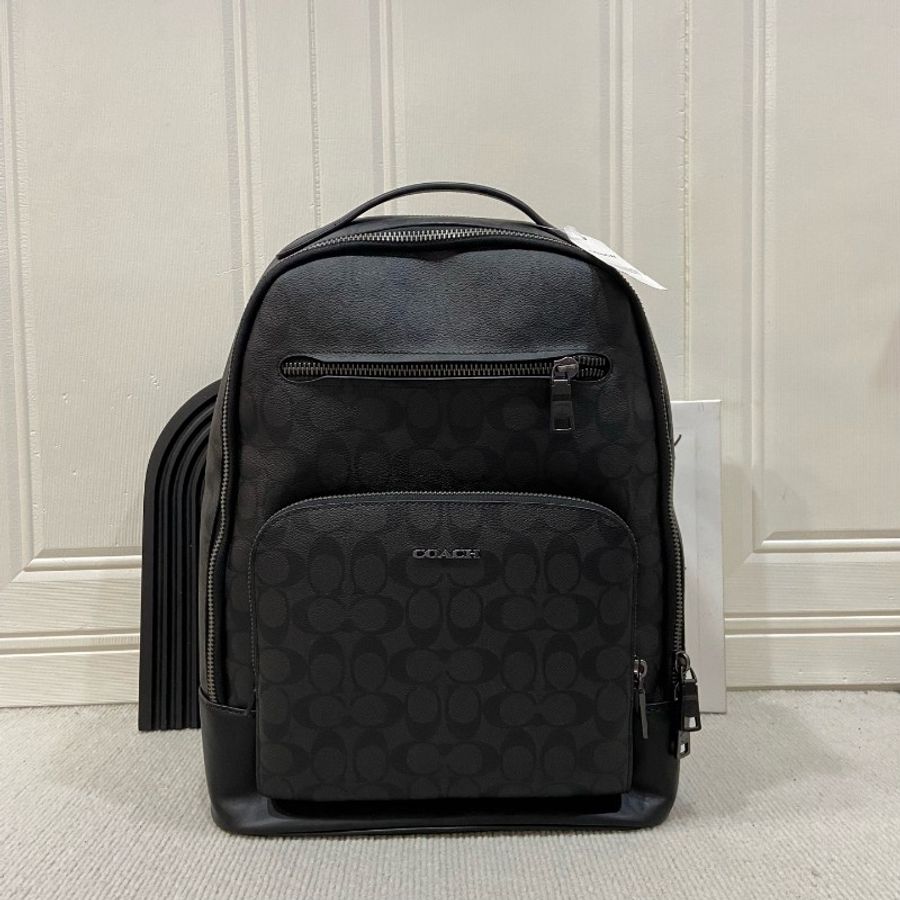 COACH ETHAN 32 銀色五金件 塗層帆布 雙肩包 大號-0
