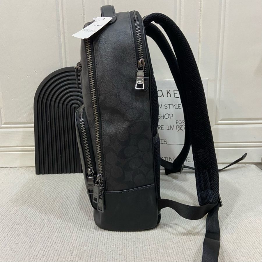 COACH ETHAN 32 銀色五金件 塗層帆布 雙肩包 大號-3