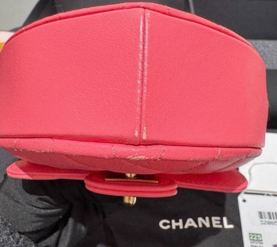 (情況良好)CHANEL Heart Vanity 愛心斜孭包 珊瑚紅-4