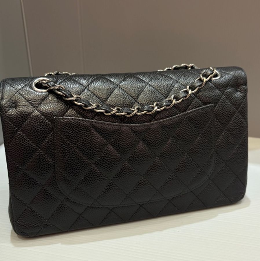 Chanel 黑銀荔枝牛皮cf25 coco包-6