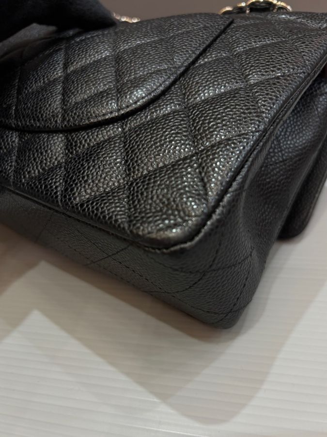 Chanel 黑銀荔枝牛皮cf25 coco包-7