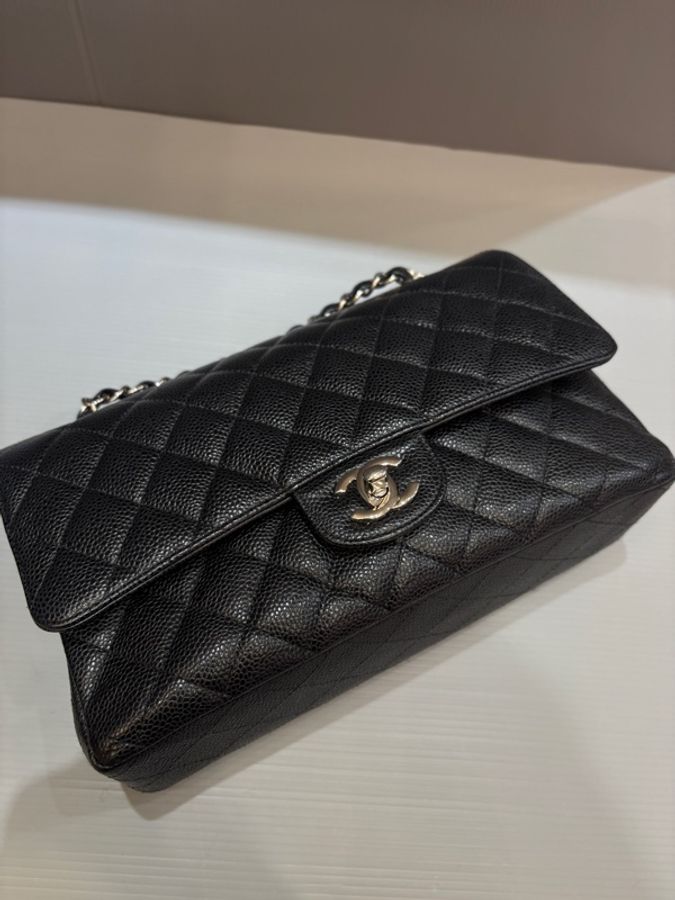 Chanel 黑銀荔枝牛皮cf25 coco包-3