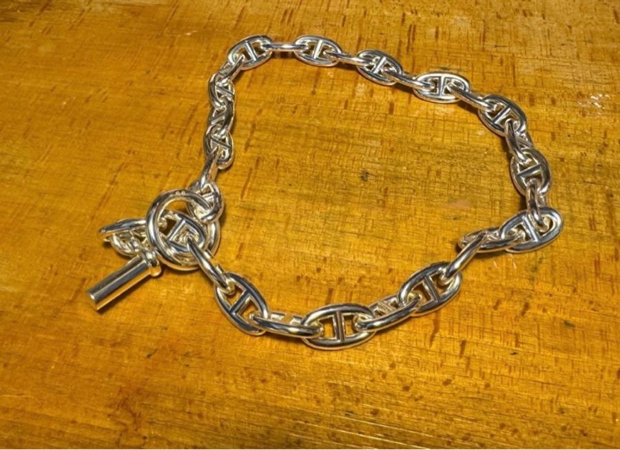 Hermès Chaîne d’Ancre Large Model 豬鼻純銀頸鏈-10