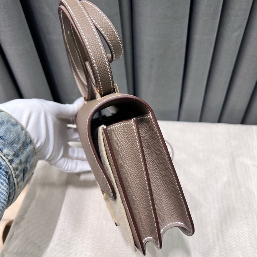 【全新最低價✨大全套有購證🥰】Hermes 愛馬仕Mini constance 康康19 大象灰 玫瑰金款 epsom 2022年U刻-1