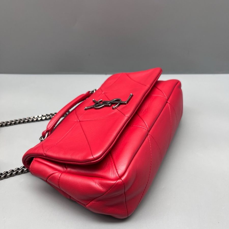YSL 97新 紅色格紋Jamie鏈條包-3