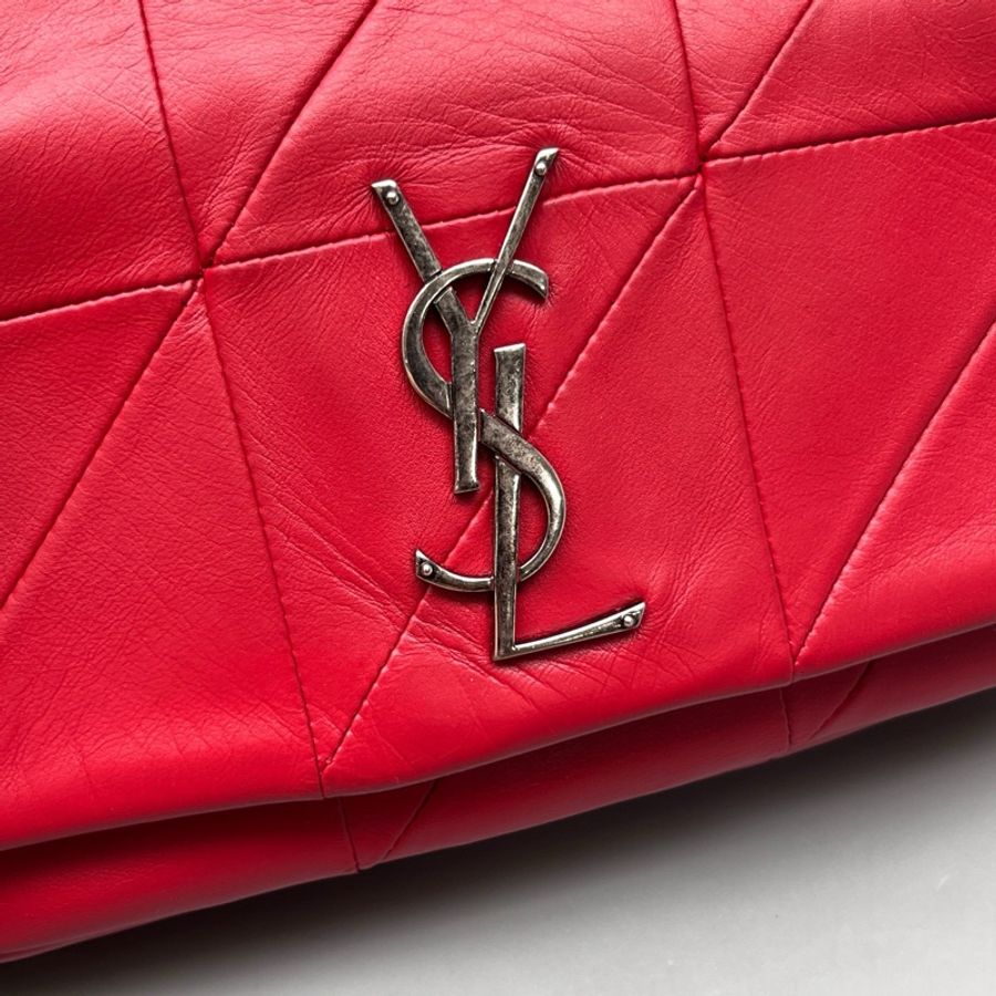 YSL 97新 紅色格紋Jamie鏈條包-6