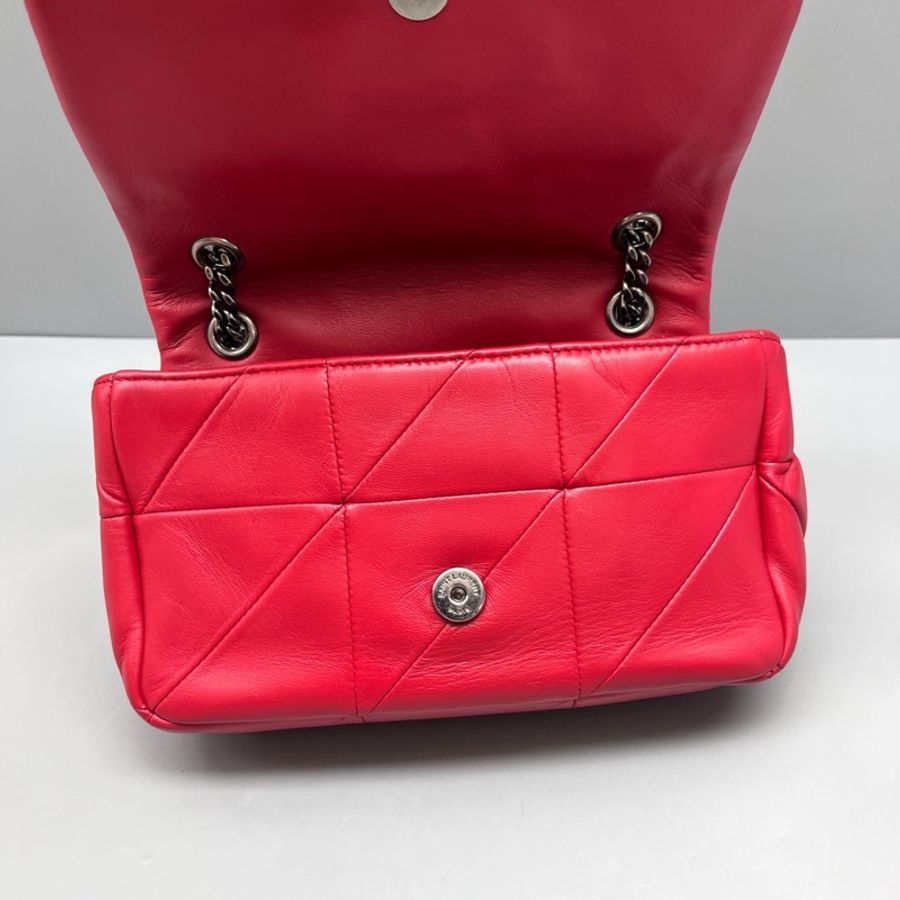 YSL 97新 紅色格紋Jamie鏈條包-7