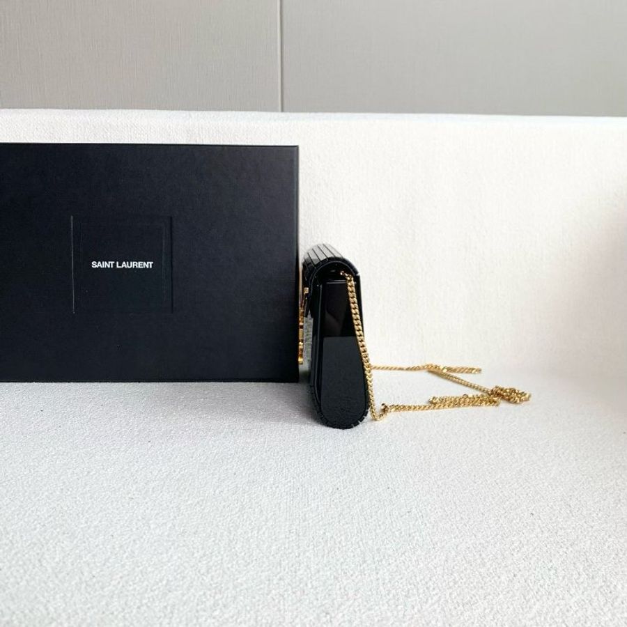 Ysl 信封woc手拿包鏈條包黑色金扣 18*13*4 98新配件鏈條 盒子 塵袋-3